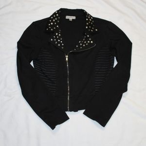 Olsenboye Knit Moto Jacket Black Jr L